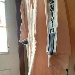 Calvin Klein Performance Varsity stripe Hoodie Dress, XL.